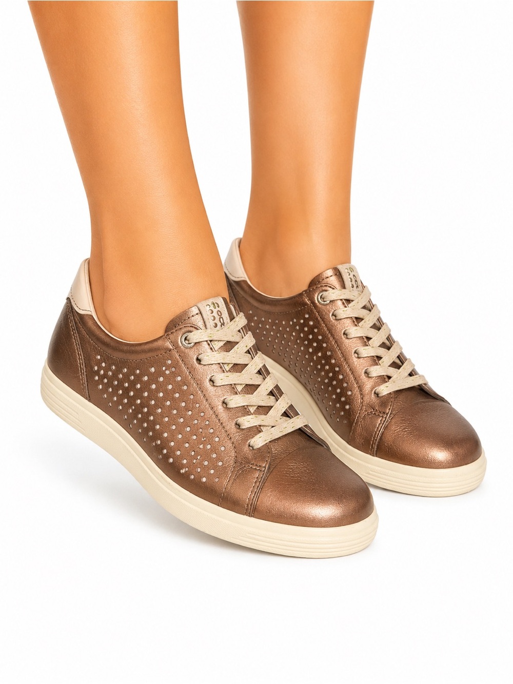 Ecco Golf Size 7 Metallic Bronze Low-Top Women's Sneakers